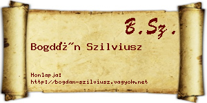 Bogdán Szilviusz névjegykártya