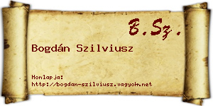 Bogdán Szilviusz névjegykártya