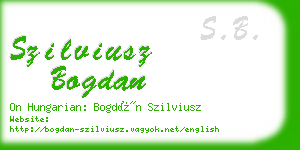 szilviusz bogdan business card